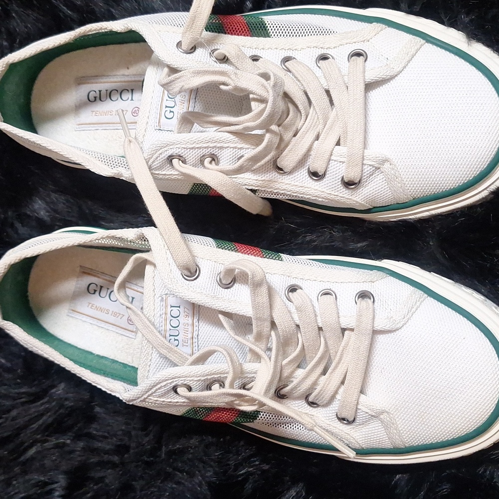 Gucci Tennis 1977 Sneakers - Cream and Green - Picture 2 of 2